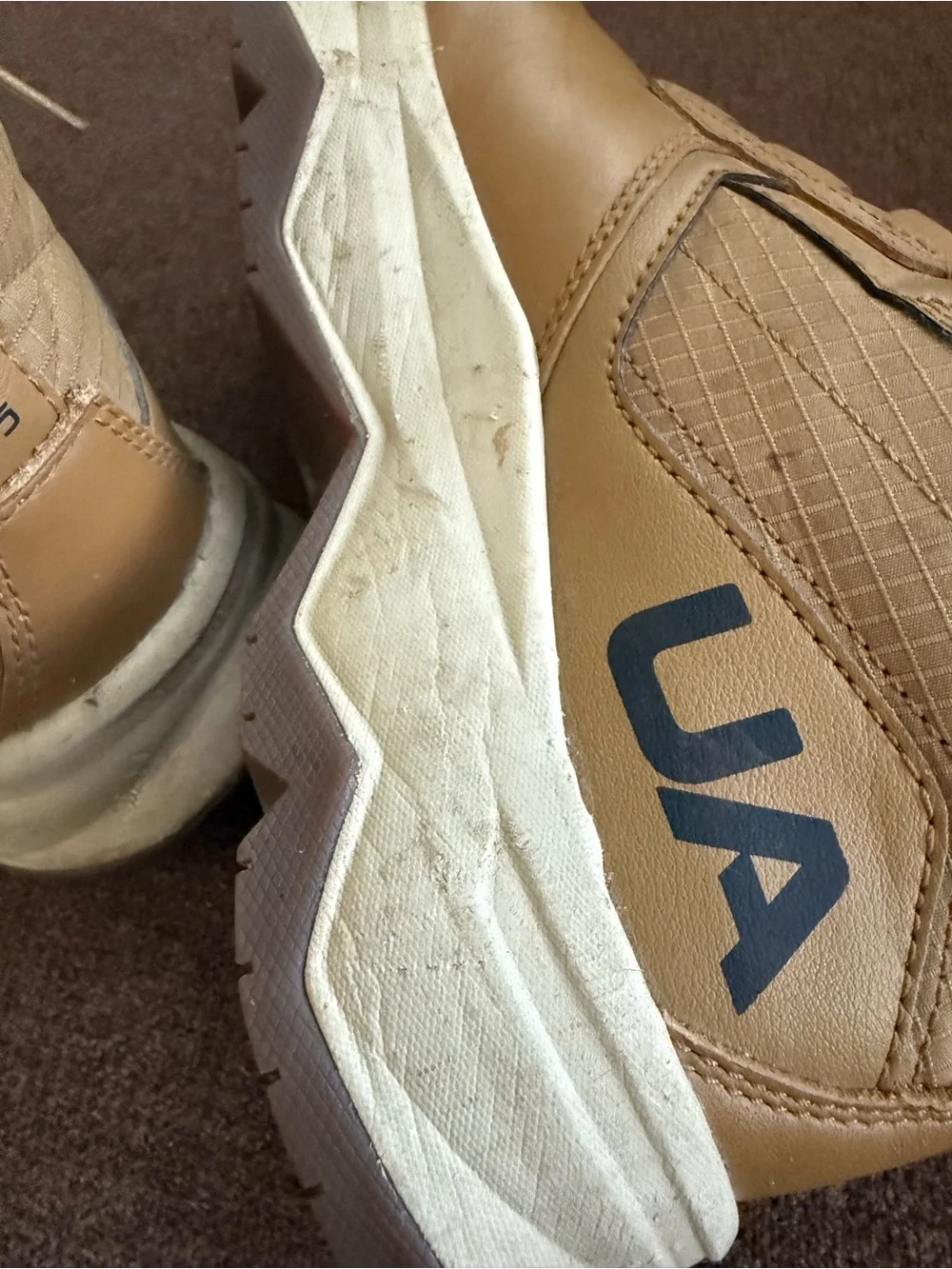 Under Armour Tan and Black Lace-Up Work Boots